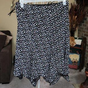 TORRID sz 14 black polka dotted skirt with asymmetrical hemline